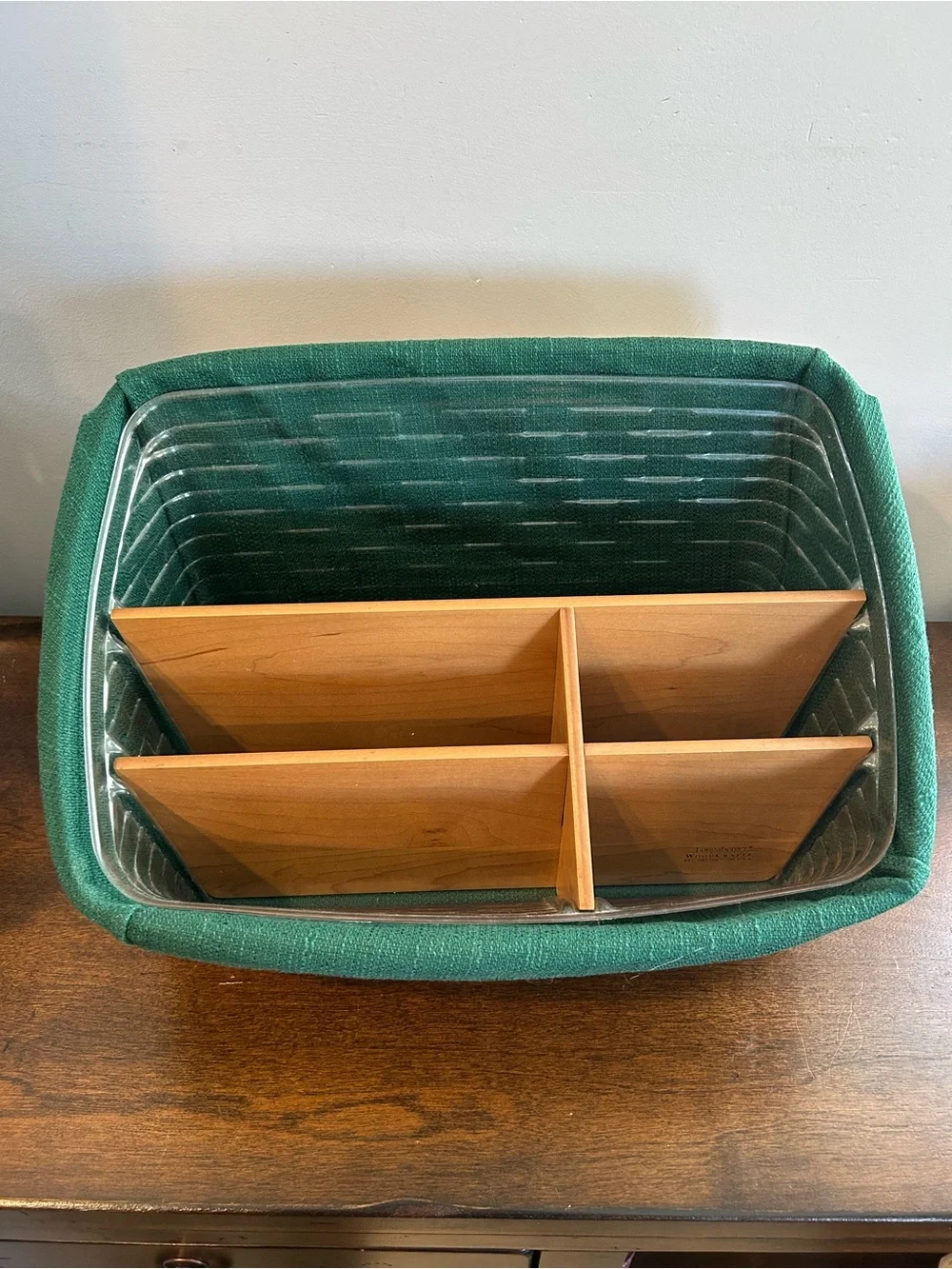 Longaberger Large Desktop Basket Combo Liner Dividers Protector Great Organizer.